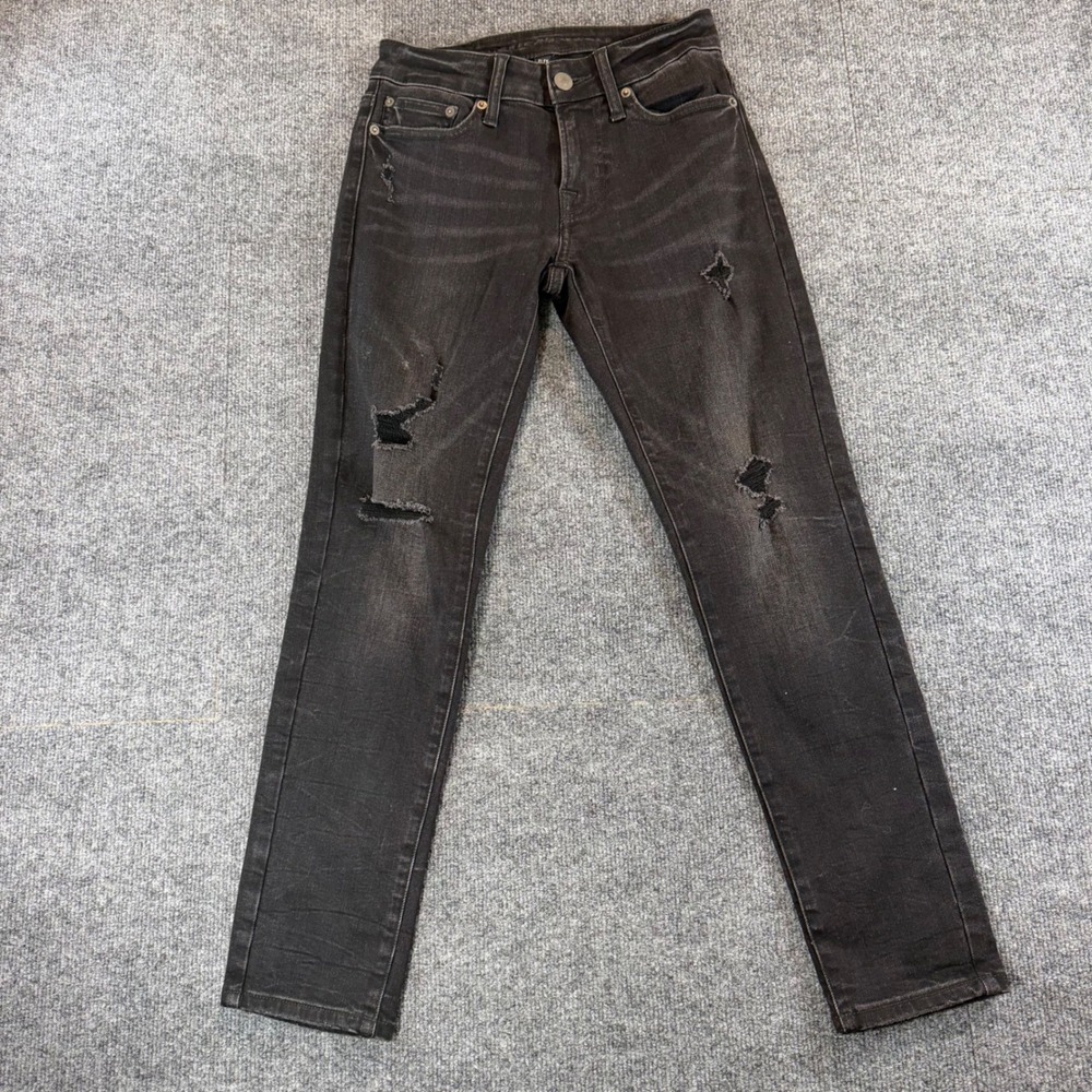 American Eagle Skinny Distressed Jeans Faded Black Y2K Grunge Indie Moto Punk